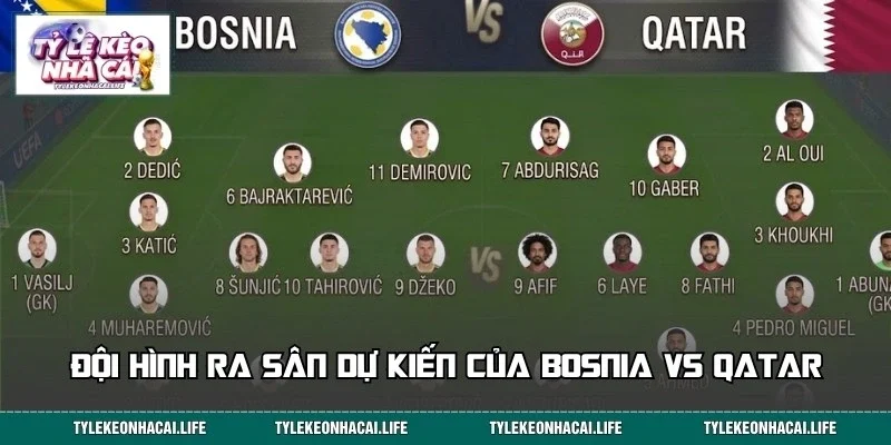 Đội hình dự kiến của tuyển Bosnia và Qatar ra sân