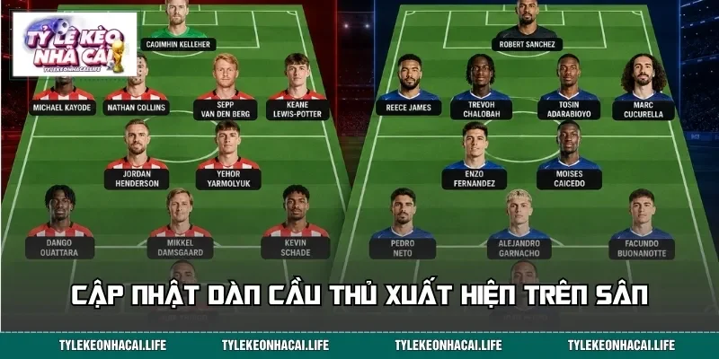 Cập nhật dàn cầu thủ xuất hiện trên sân