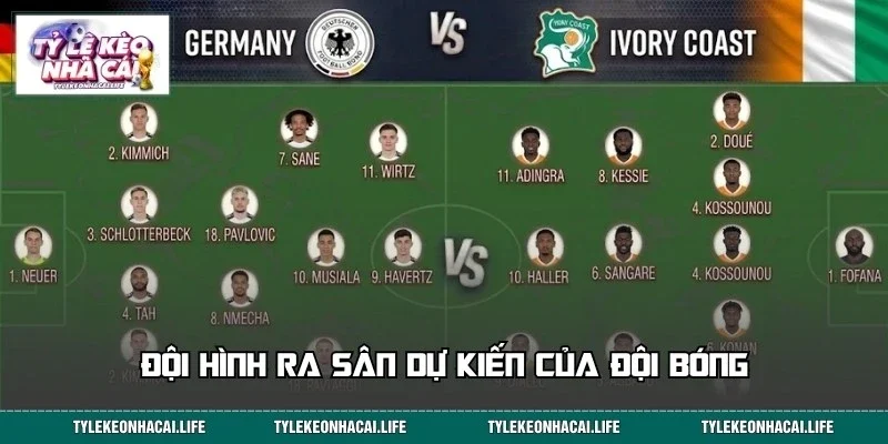 Đội hình dự kiến của đội tuyển Đức vs Bờ Biển Ngà